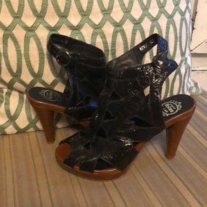 Jeffrey Campbell Ibiza stacked black heels